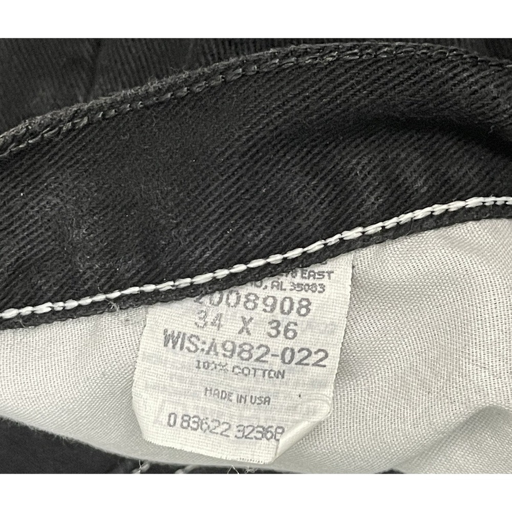 VTG Lee MR Jeans Men 30x35 34x36 Tag Black Thick Denim Straight Zip  Made in USA - Picture 3 of 10